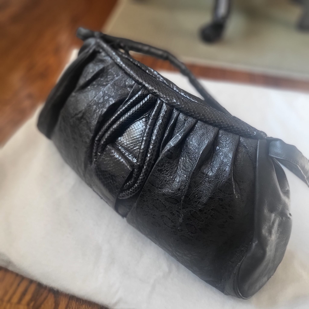 Snakeskin evening shoulder bag